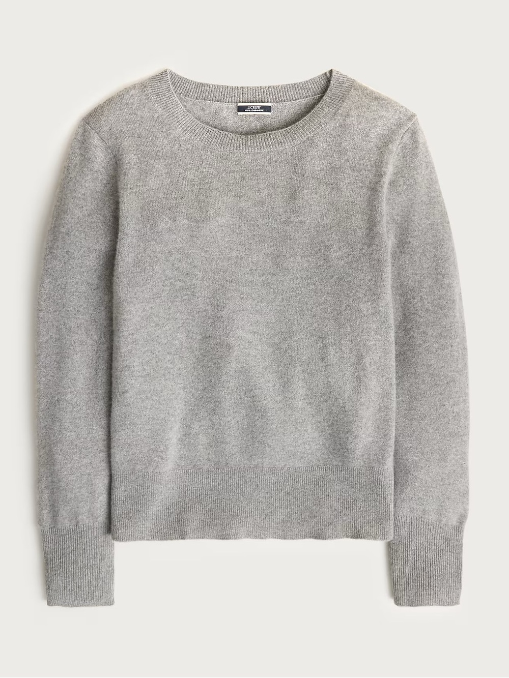 NWT Jcrew Cashmere Classic-Fit Crewneck Sweater XS Heather Hash Gray